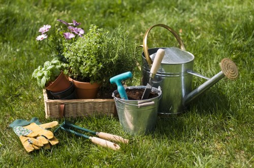 Garden waste and clutter being cleared from a Carshalton property
